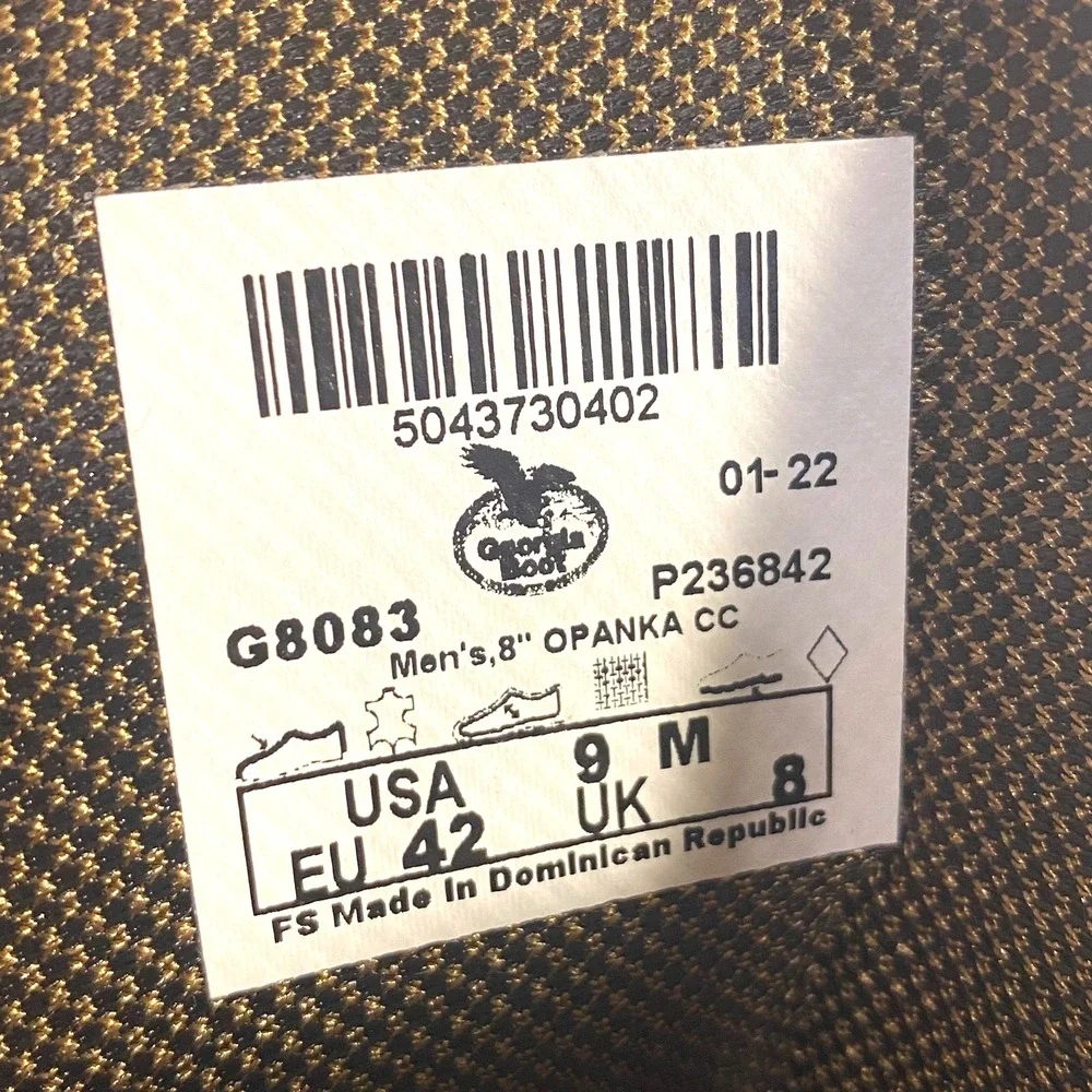 Georgia Boot Mens Size 9 Leather 8